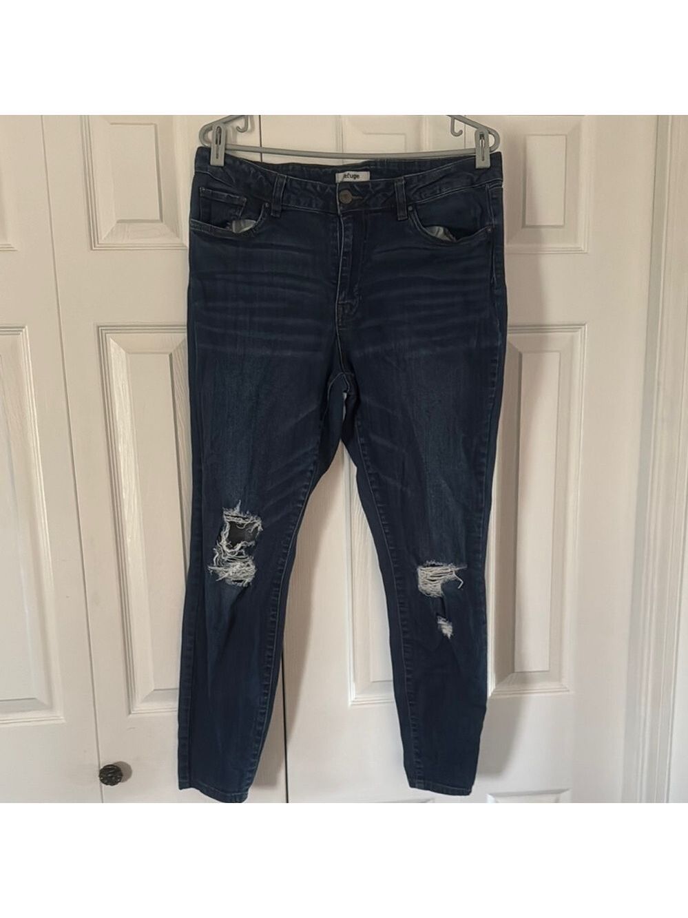 Refuge Blue Skinny Jeans with Distressed Details